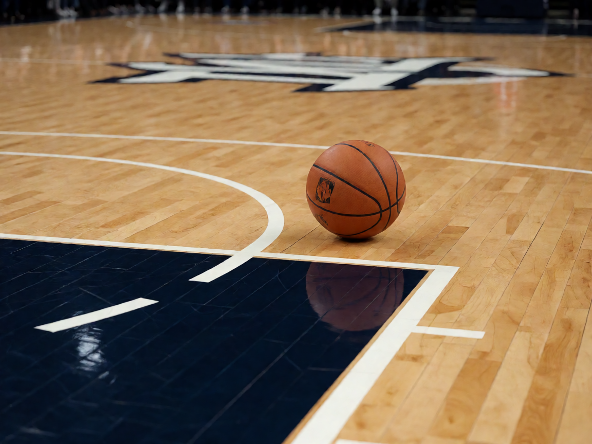 NBA赛场地板与球鞋特写